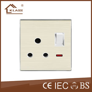 15A switched socket with neon KB9-019