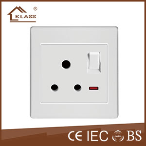 15A switched socket with neon KL3-019