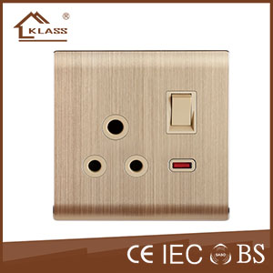 15A switched socket with neon KL6-019