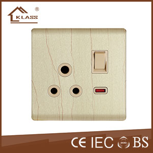 15A switched socket with neon KL4-019
