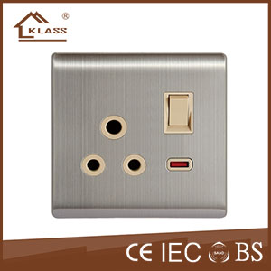 15A switched socket with neon KL5-019