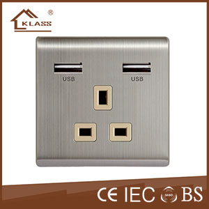 3 Pin with 2USB socket KL5-033