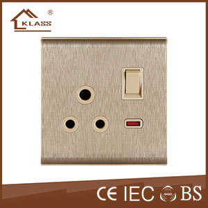 15A switched socket with neon KL7-019