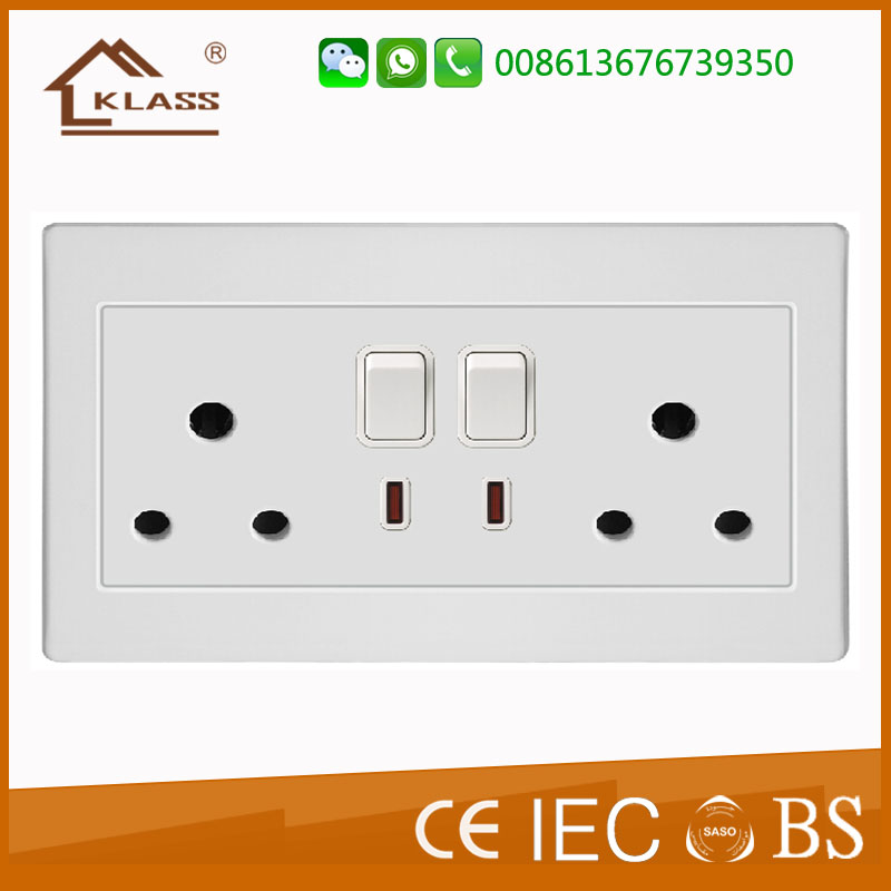 DOUBLE 15A SWITCHED SOCKET WITH NEON