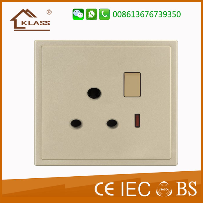 15A switched socket with neon KW3-014