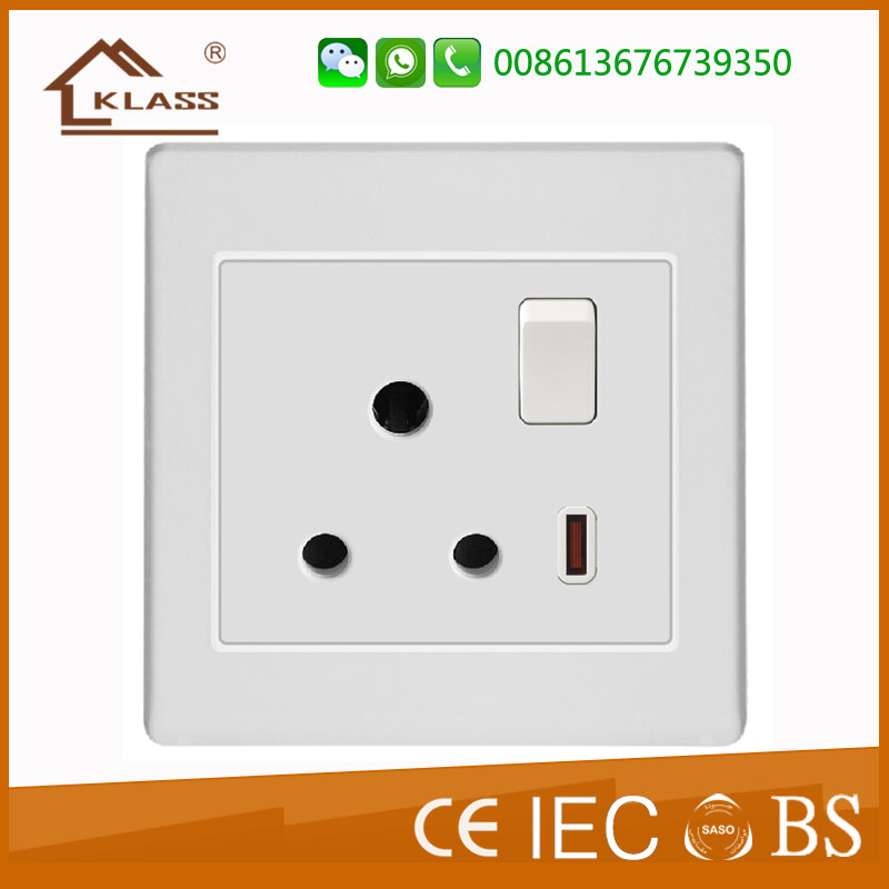 15A switched socket with neon KB12-019