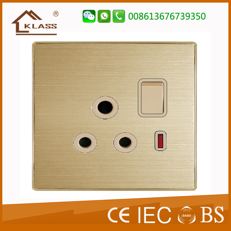  15A switched socket with neon KB3-019