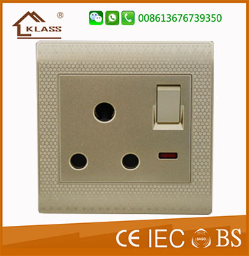 15A switched socket with neon KB6-019